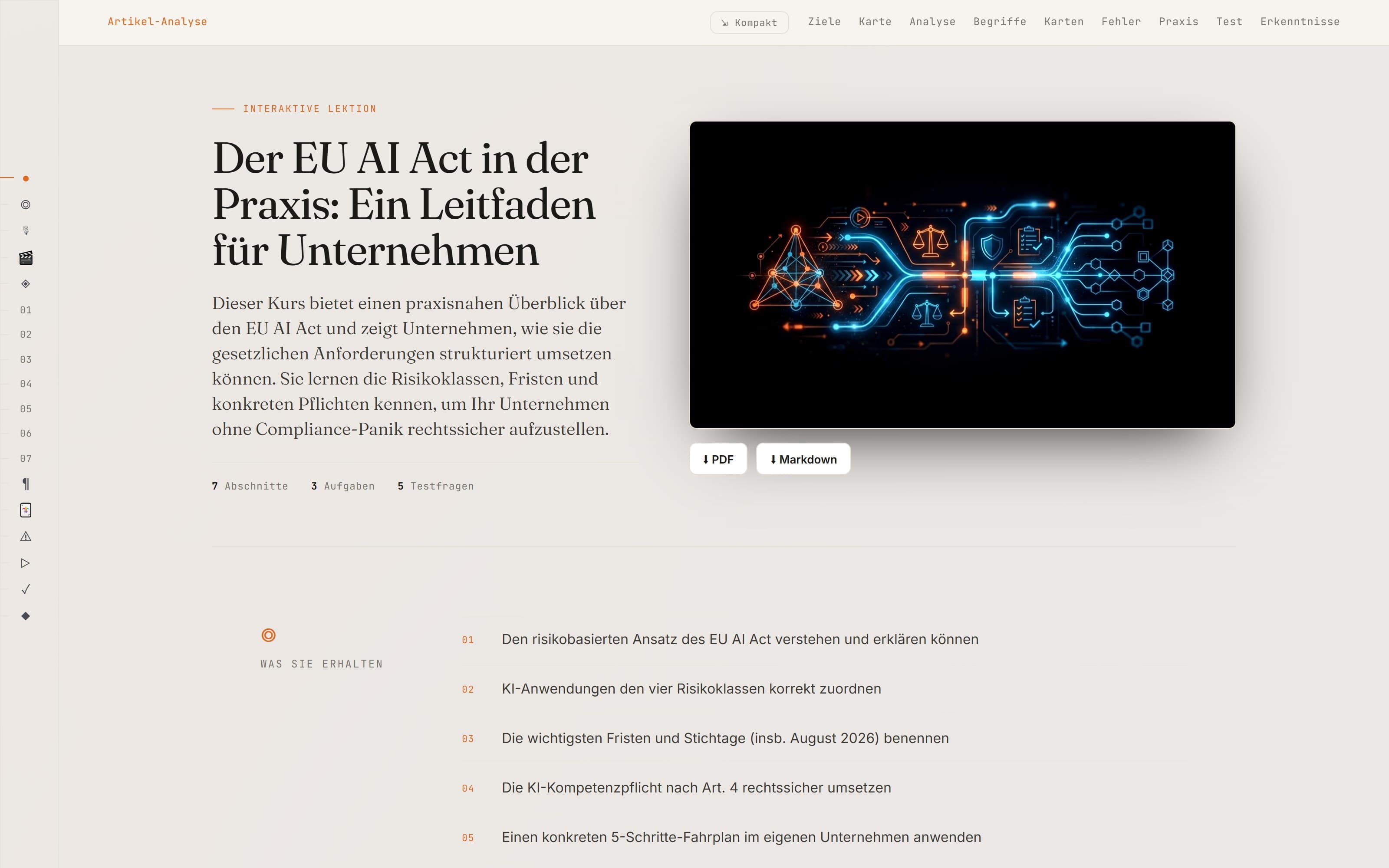 Vorschau der Lektion: Der EU AI Act in der Praxis